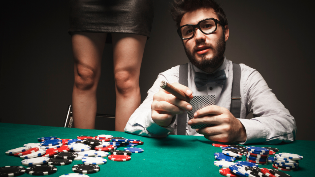 Gambler in casino table