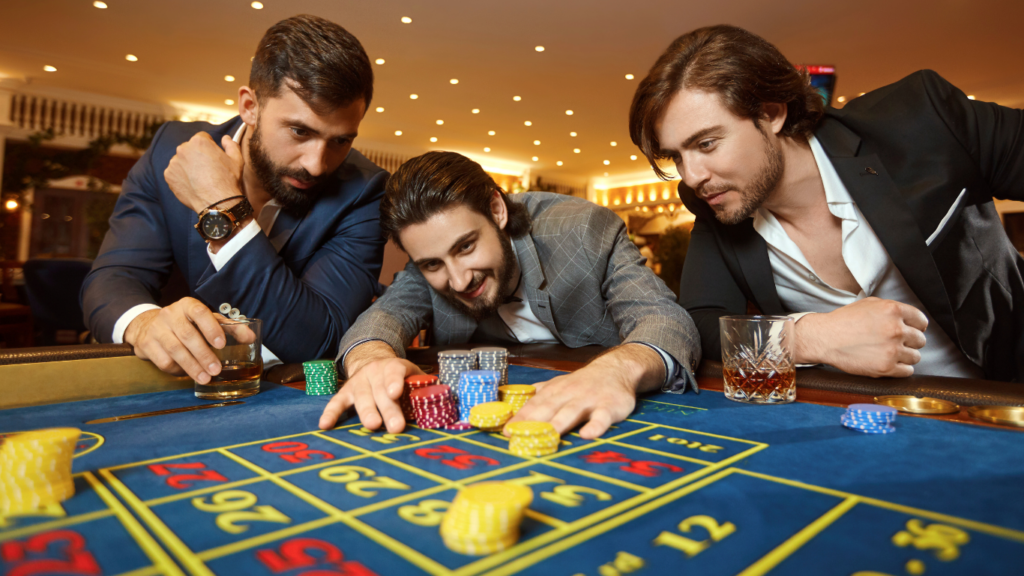 gamblers in roulette table