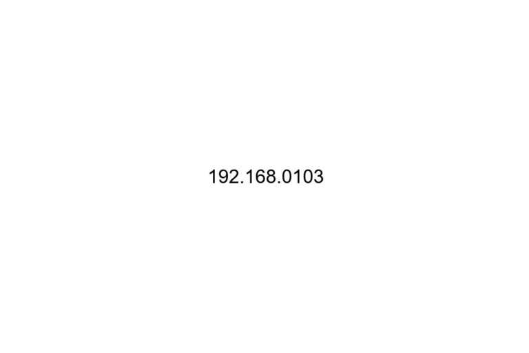192 168 0103